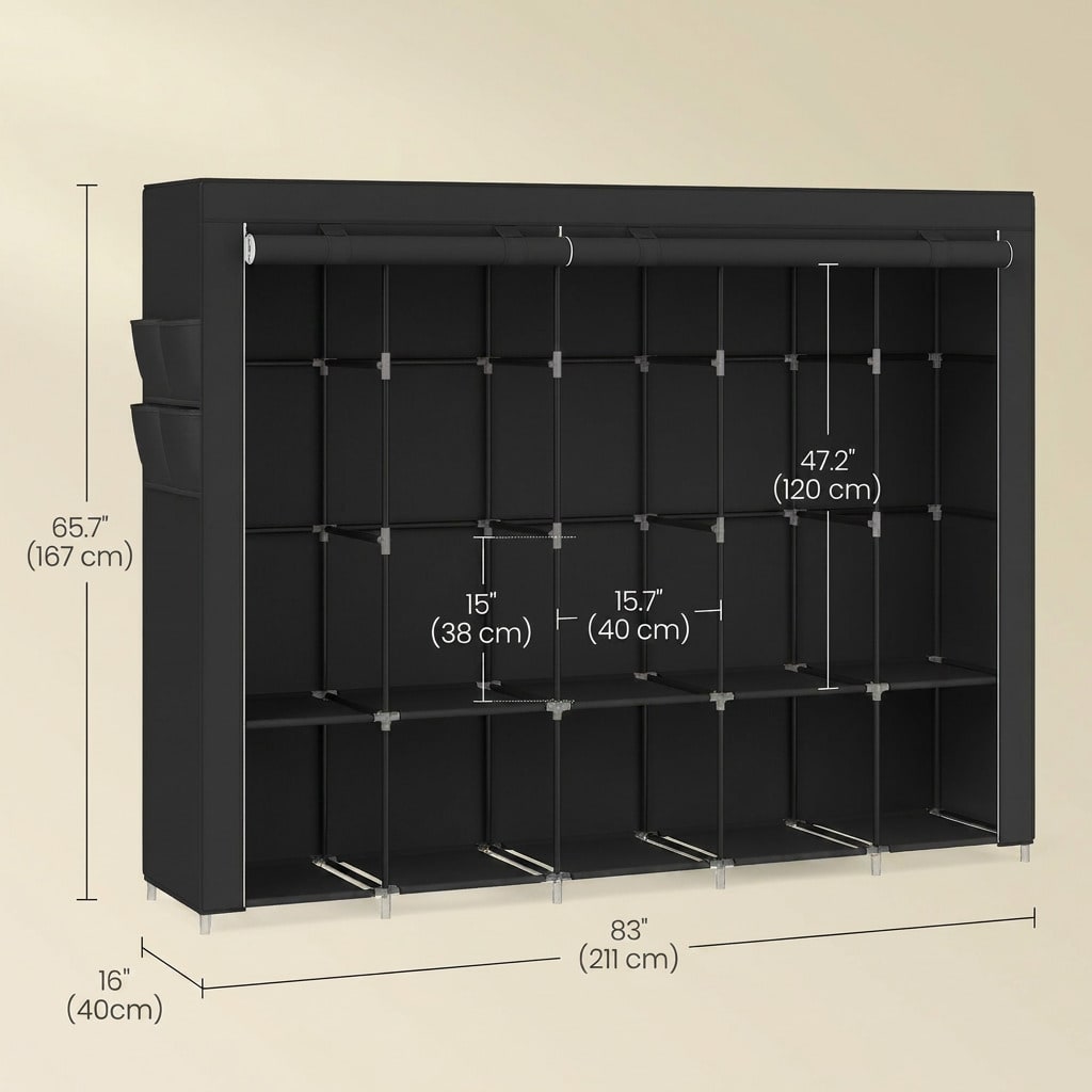 83 Inch Extra Large Portable C - Wardrobe Closet Portable Fabric Cover recension och pris