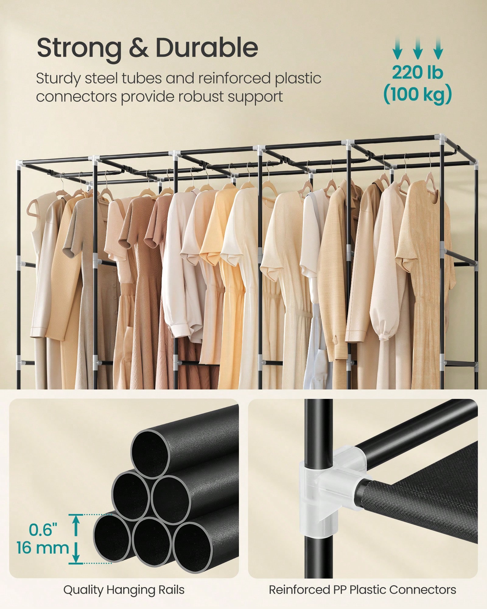 83 Inch Extra Large Portable C - Wardrobe Closet Portable Fabric Cover recension och pris