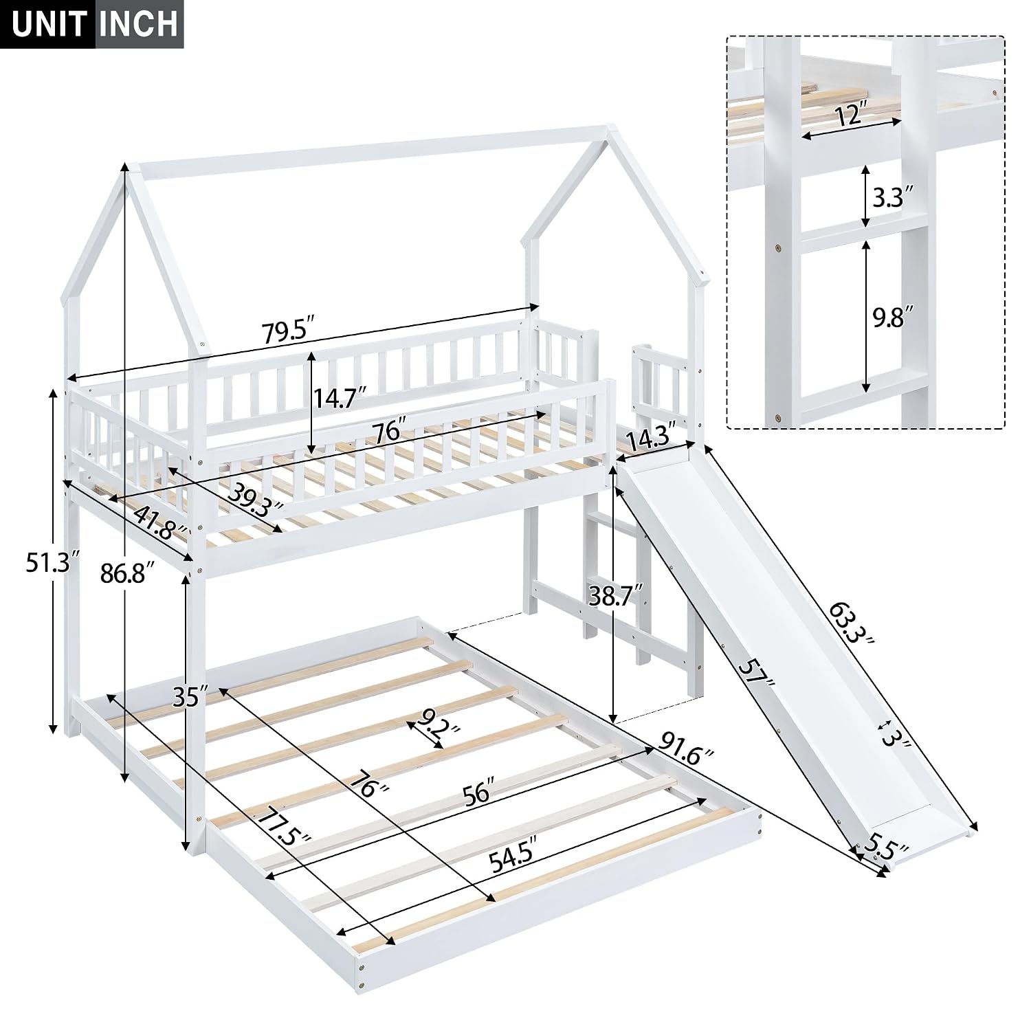 House Bunk Bed with Stairs and - Bunk Bed With Stairs And Slide recension och pris