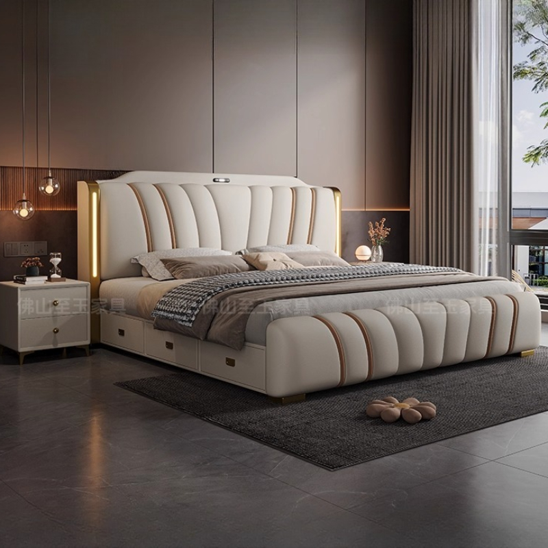 180x200CM with queen wooden be - King Size Bed Frame With Storage Drawers recension och pris