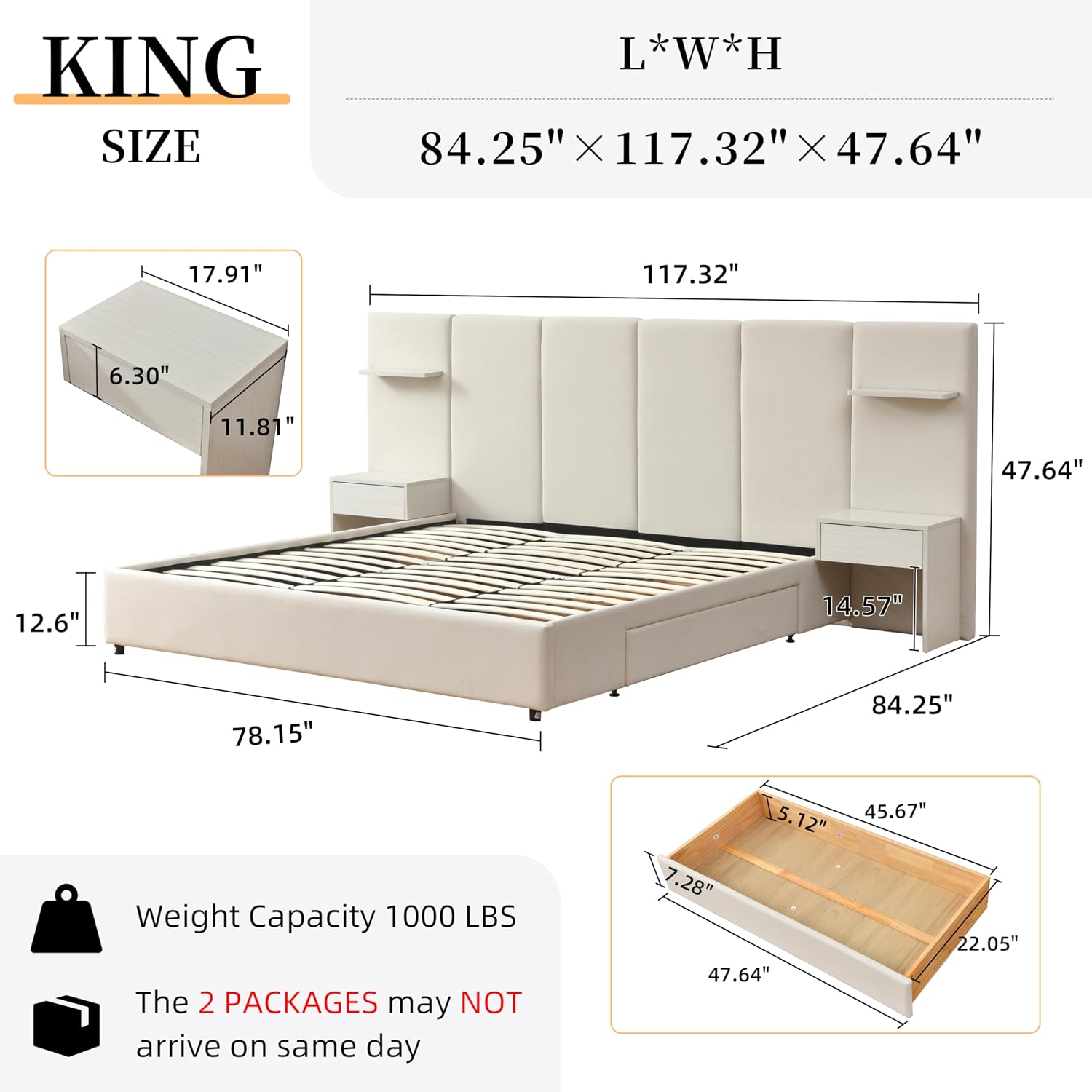 King Size Bed Frame with Stora - King Size Bed Frame With Storage Drawers recension och pris