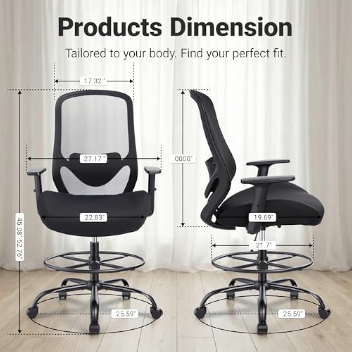 Ergonomic Tall Drafting Chair  - Chairs recension och pris