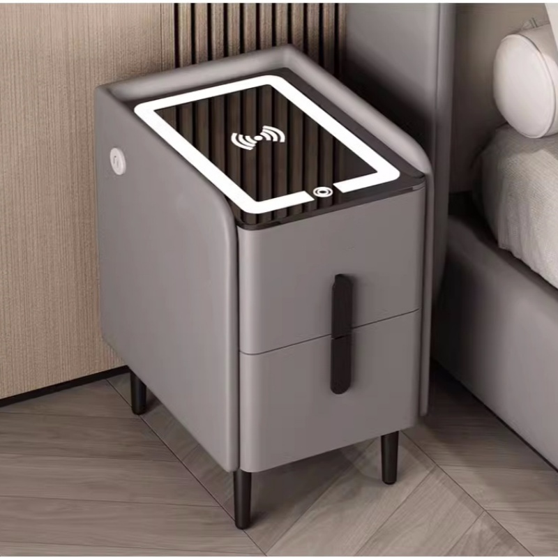 Nordic Style Smart Bedside Tab - Solid Wood Nightstand 2 Drawers recension och pris