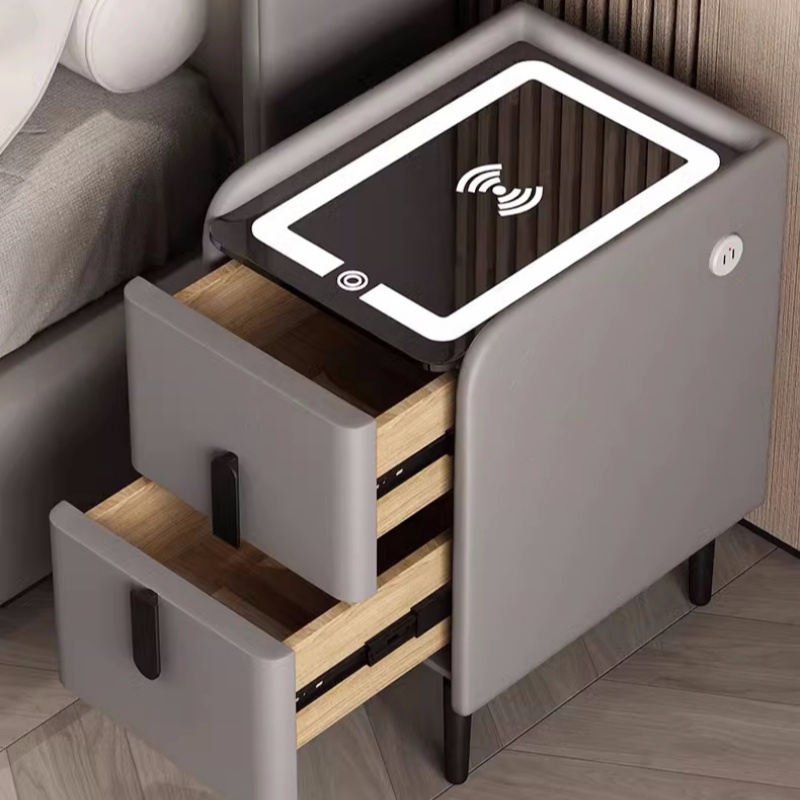 Nordic Style Smart Bedside Tab - Solid Wood Nightstand 2 Drawers recension och pris