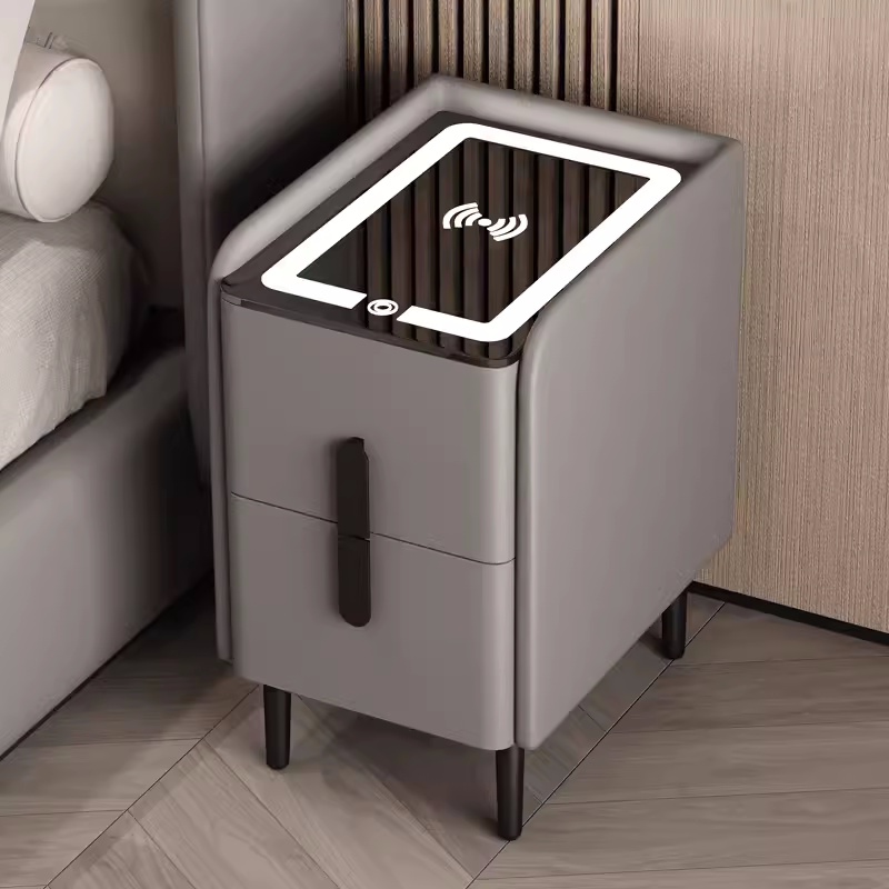 Nordic Style Smart Bedside Tab - Solid Wood Nightstand 2 Drawers recension och pris