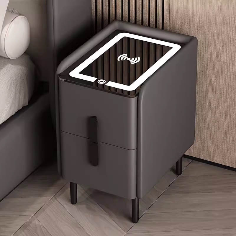 Nordic Style Smart Bedside Tab - Solid Wood Nightstand 2 Drawers recension och pris