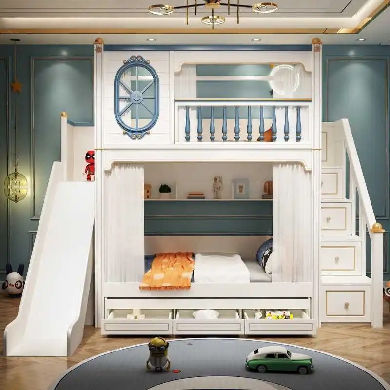 -For Luxury Kids Bedroom Furni - Bunk Bed With Stairs And Slide recension och pris