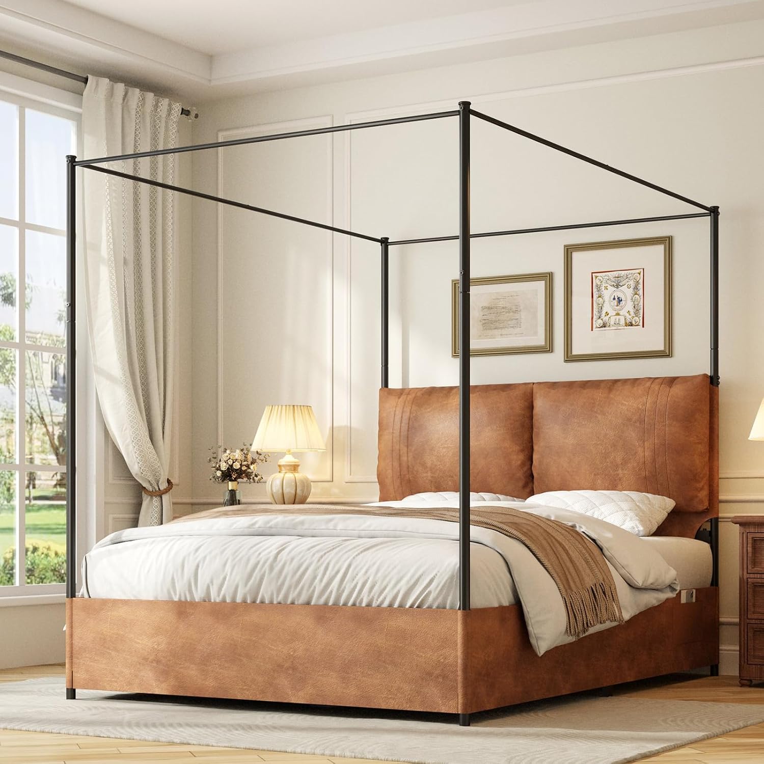 Queen Canopy Bed Frame with Ta - Canopy Bed Frame Metal Queen recension och pris