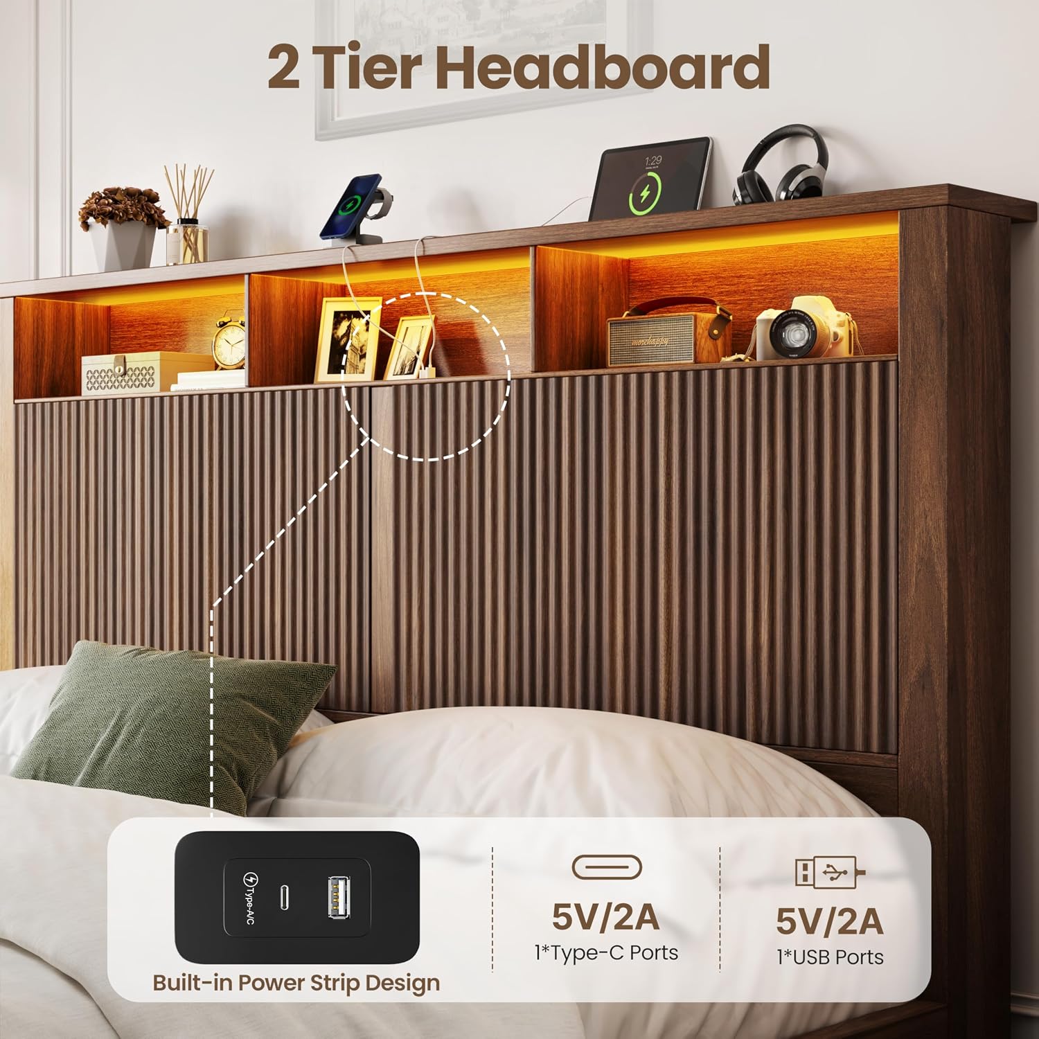 King Size Bed Frame and Headbo - King Size Bed Frame With Storage Drawers recension och pris