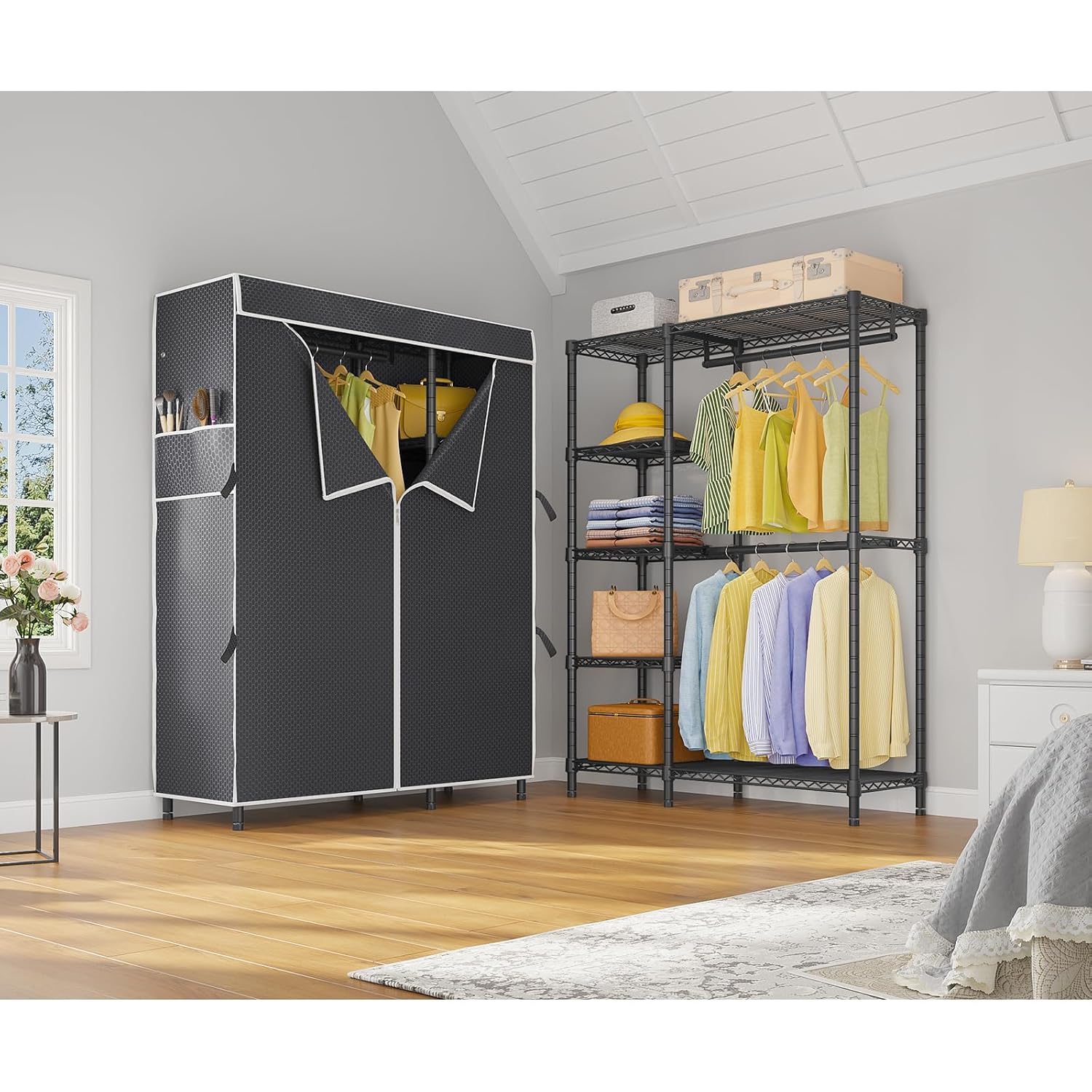 Portable Closet Wardrobe Heavy - Wardrobe Closet Portable Fabric Cover recension och pris
