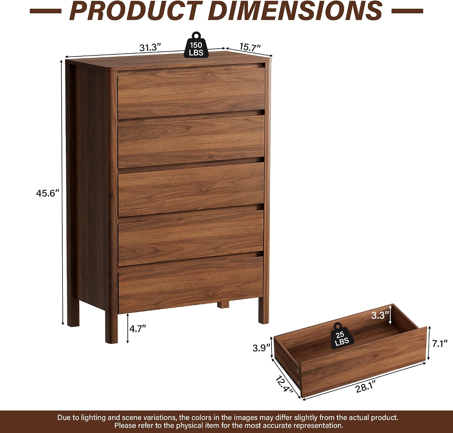 Five Drawer Wooden Storage Cab - Bedroom Furniture recension och pris