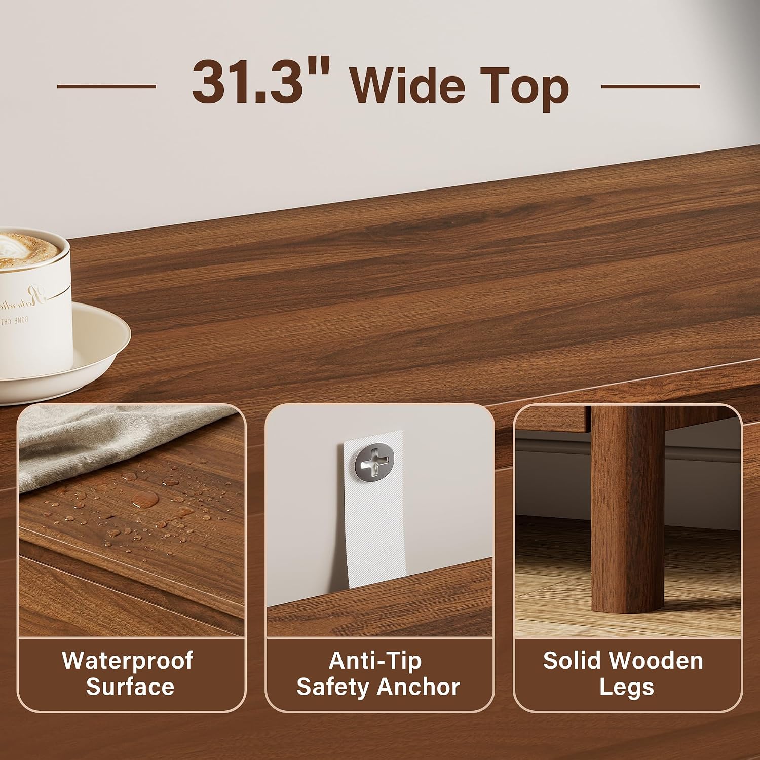Five Drawer Wooden Storage Cab - Bedroom Furniture recension och pris