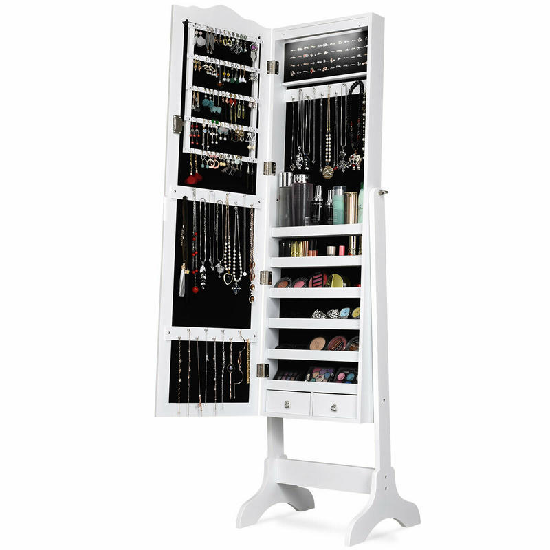 14 LED Jewelry Armoire Cabinet - Full Length Mirror Jewelry Armoire recension och pris