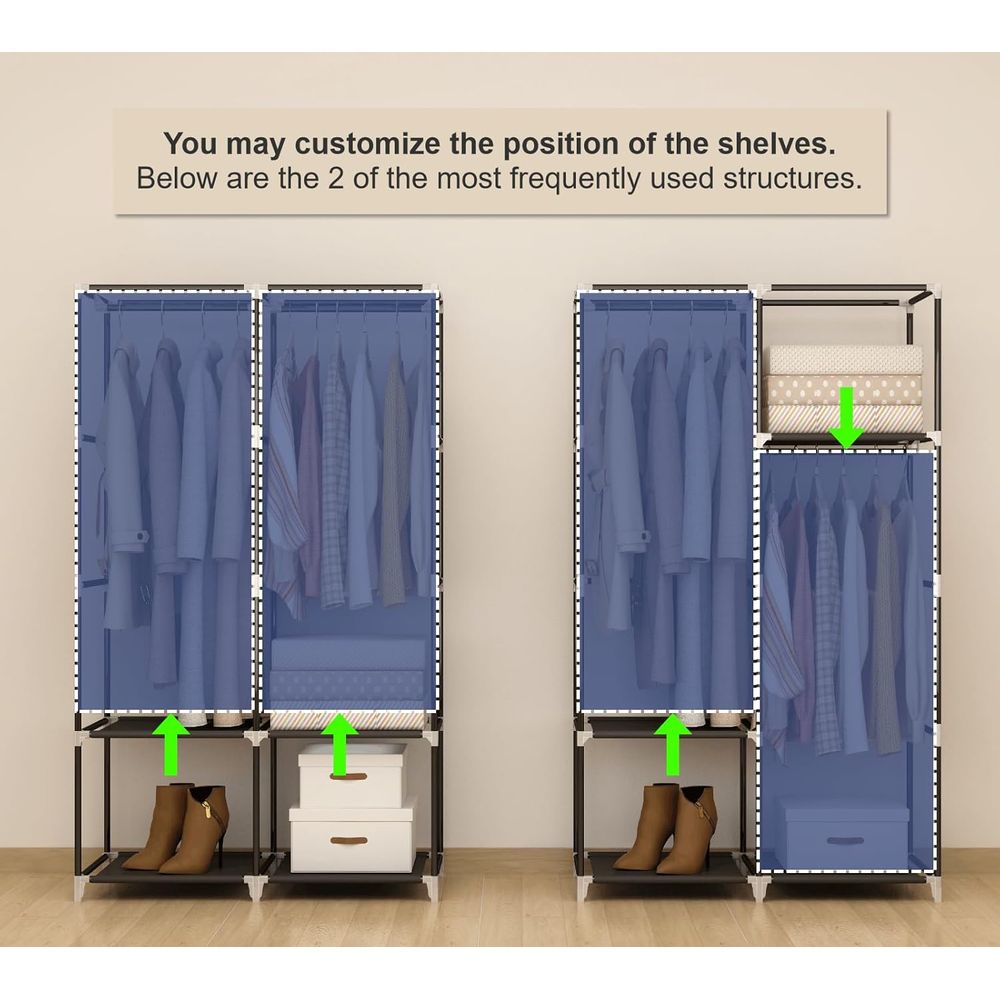 Portable Closet Wardrobe for S - Wardrobe Closet Portable Fabric Cover recension och pris