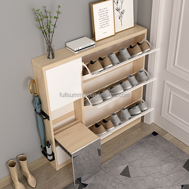Slim Shoe Cabinet, 17cm/6.7 in - Shoe Rack Cabinet Narrow Entryway recension och pris