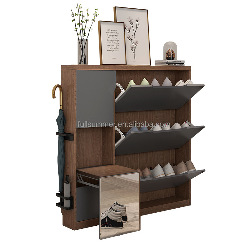 Slim Shoe Cabinet, 17cm/6.7 in - Shoe Rack Cabinet Narrow Entryway recension och pris