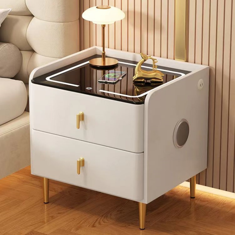 Nordic Style Wooden Bedside Ta - Solid Wood Nightstand 2 Drawers recension och pris