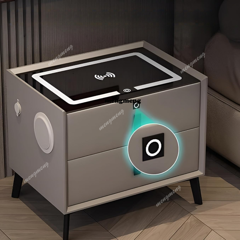 Solid Wood Smart Nightstand Wi - Solid Wood Nightstand 2 Drawers recension och pris