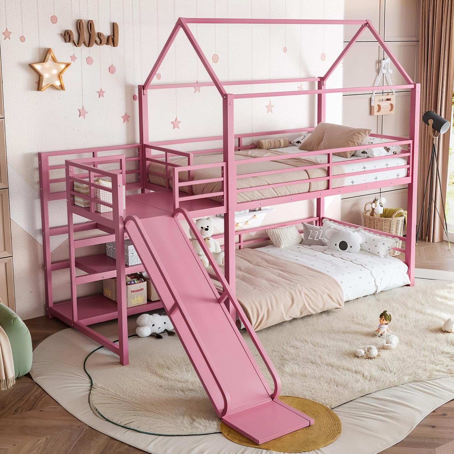 Twin Bunk Bed with Slide & Sto - Bunk Bed With Stairs And Slide recension och pris
