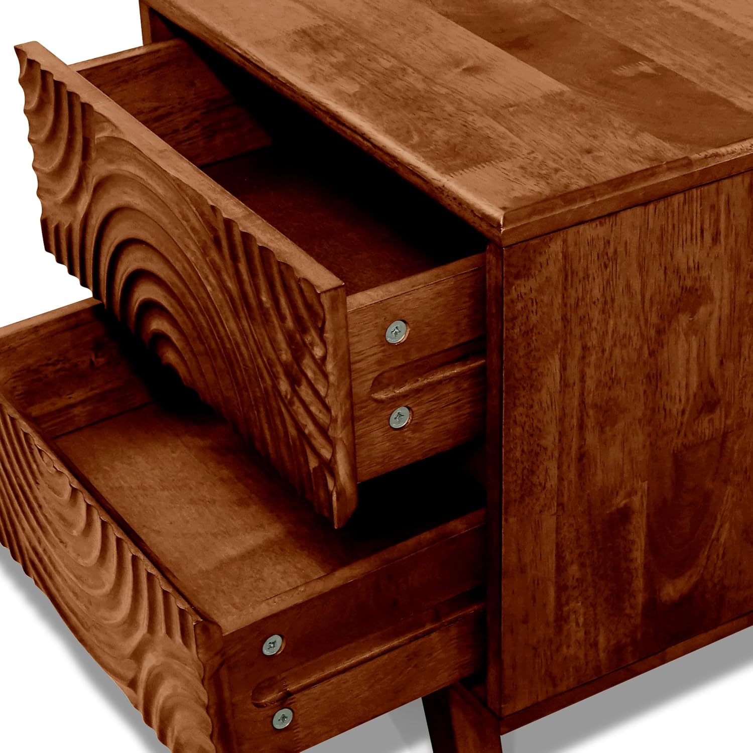 Acacia Solid Wood Nightstand w - Solid Wood Nightstand 2 Drawers recension och pris