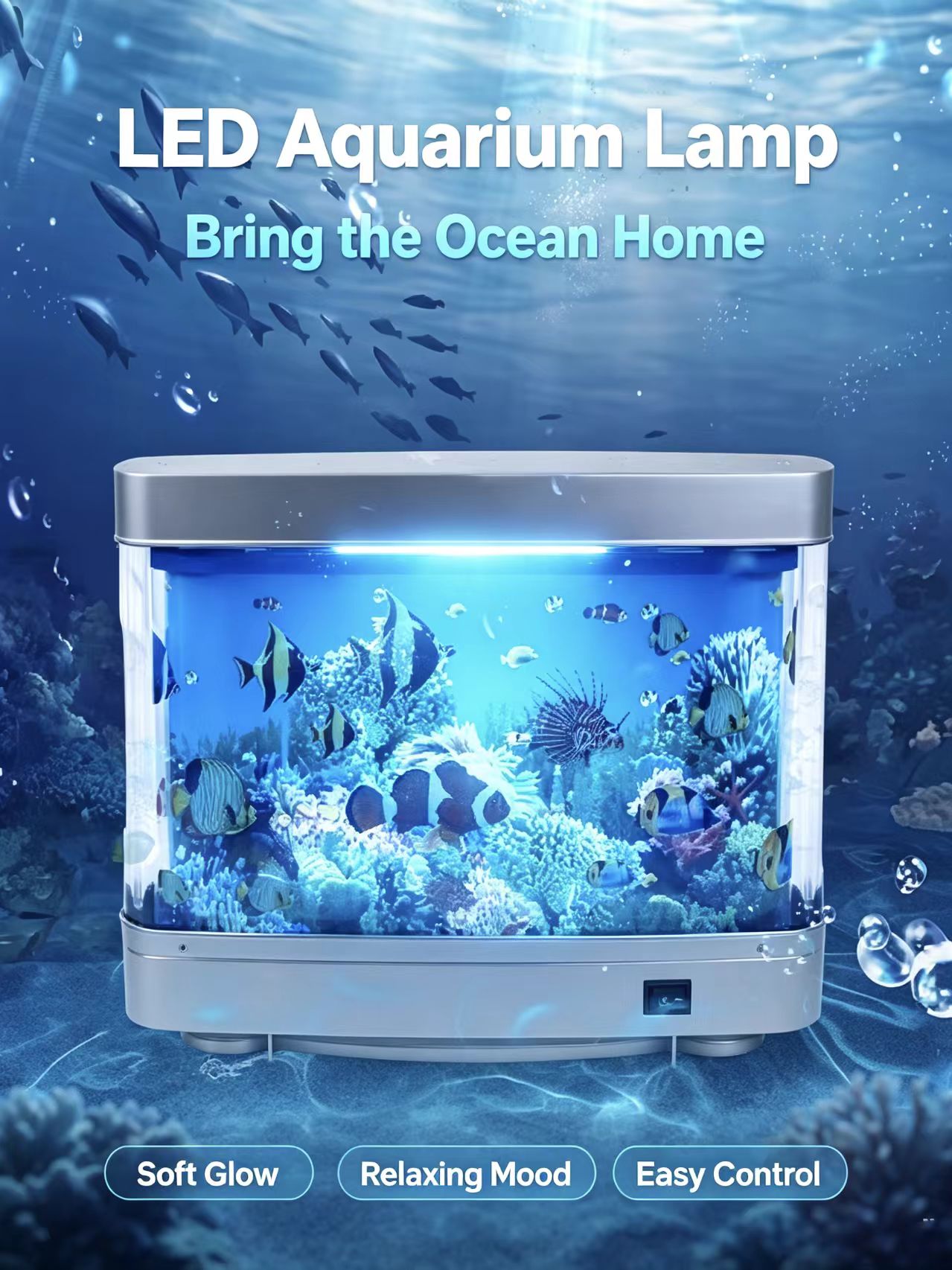 Tropical Fish Tank Lamps Artif - Floating Nightstand With Led Light recension och pris
