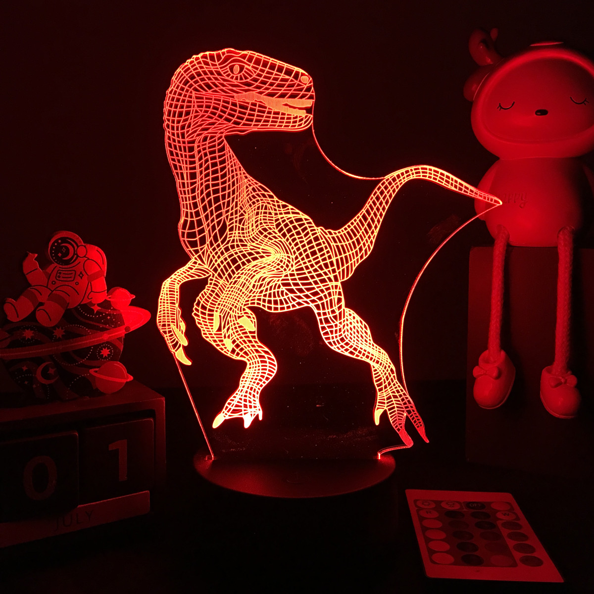 3D LED Dinosaur Nightlight For - Floating Nightstand With Led Light recension och pris
