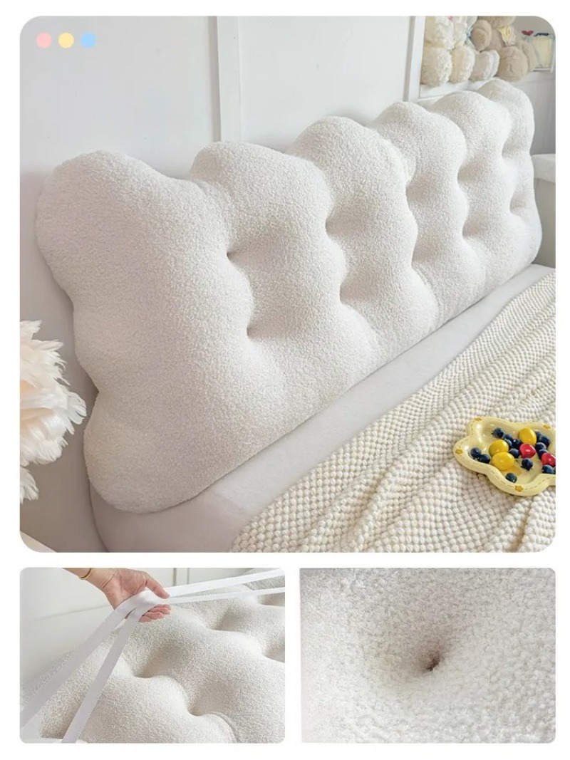 90x50x15cm Teddy Fleece Headbo - Headboard Cushion Backrest Tatami recension och pris