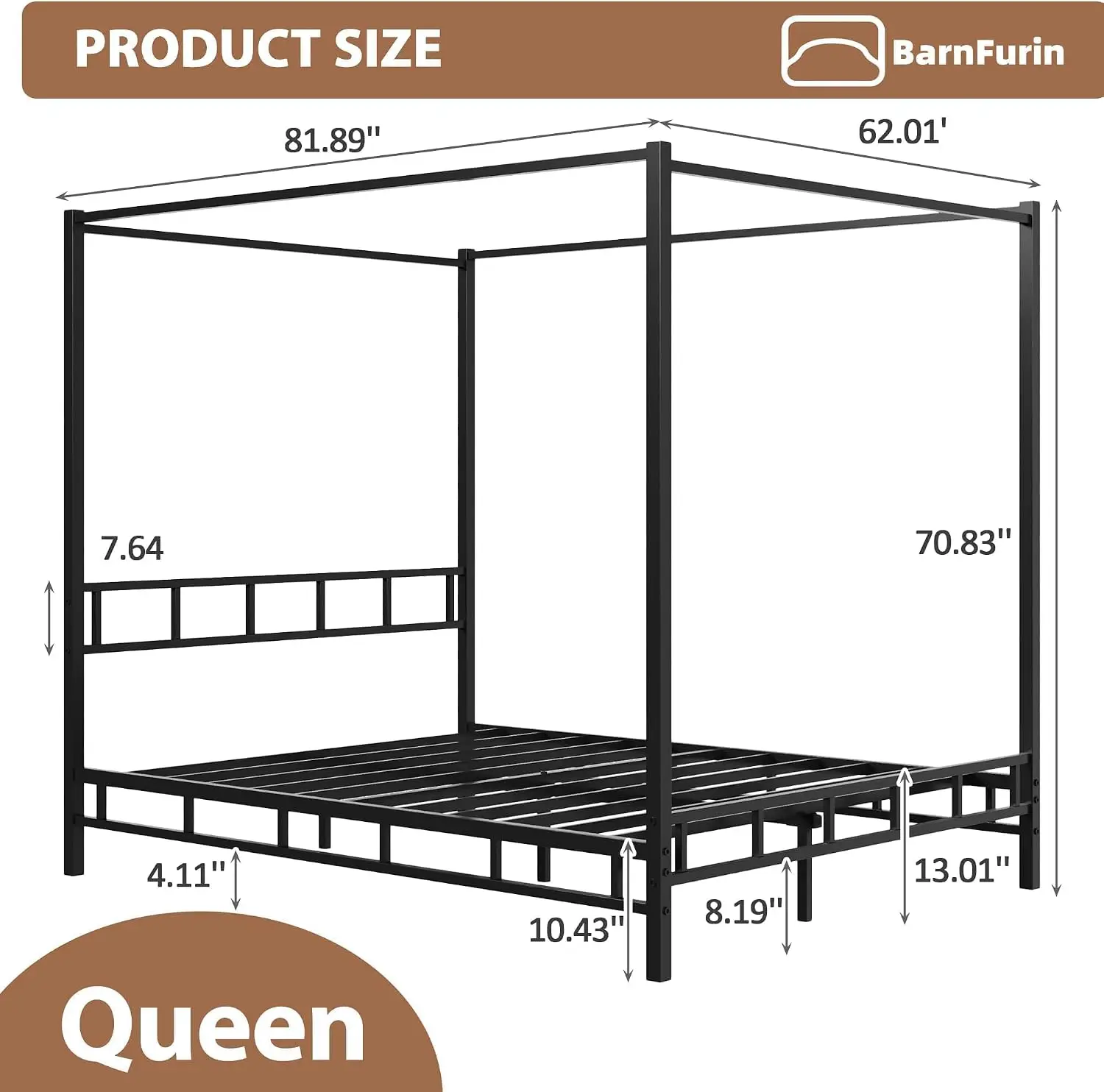Metal Canopy Bed Frame Queen S - Canopy Bed Frame Metal Queen recension och pris