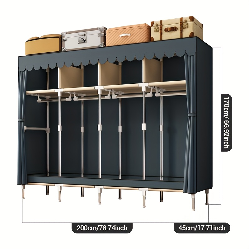 Metal Frame Portable Closet Or - Wardrobe Closet Portable Fabric Cover recension och pris