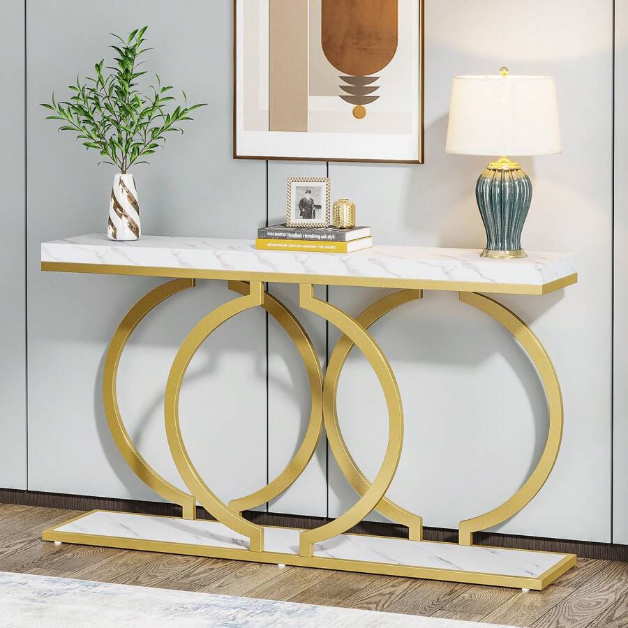 Inch Modern Gold Console Table - Sofas recension och pris