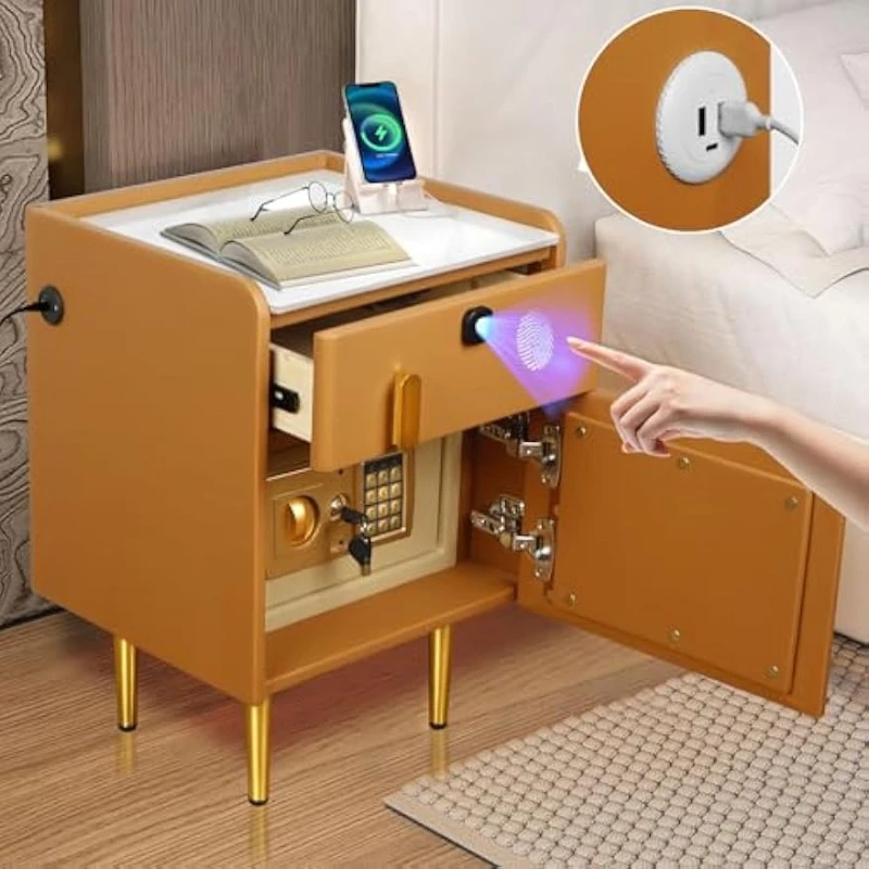 Smart Nightstand With Hidden S - Solid Wood Nightstand 2 Drawers recension och pris