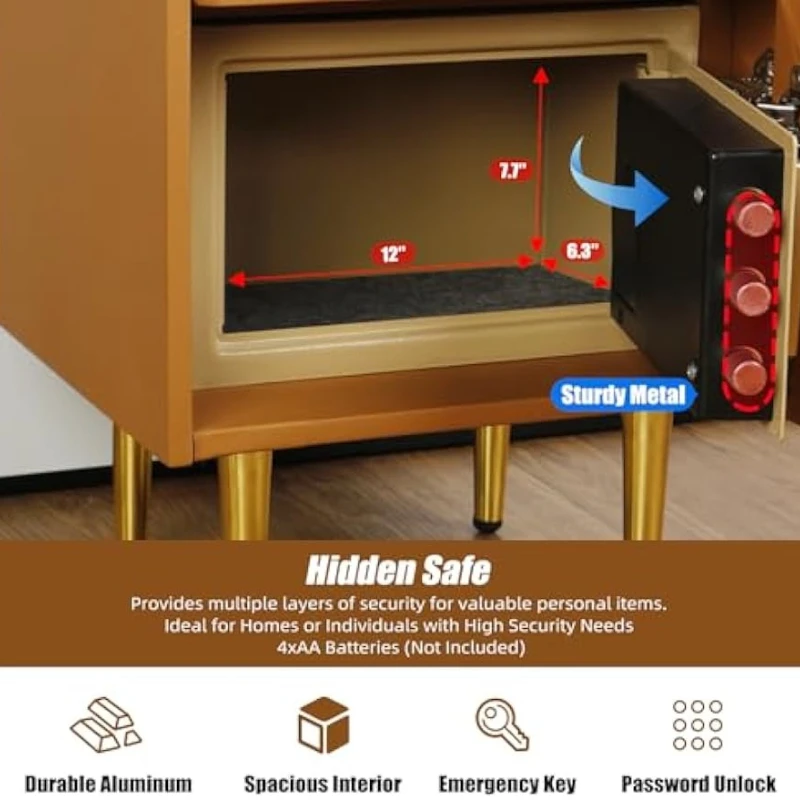 Smart Nightstand With Hidden S - Solid Wood Nightstand 2 Drawers recension och pris