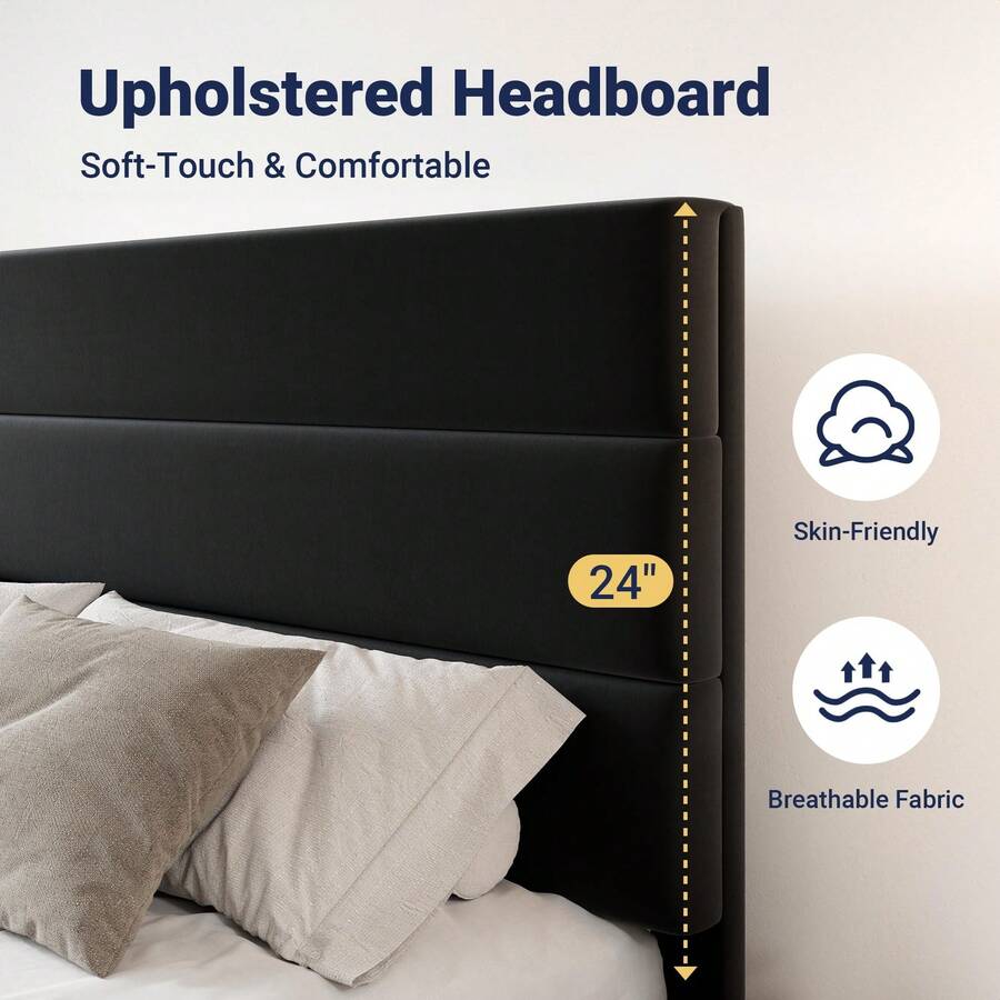 Full/Queen/King Size Platform  - King Size Bed Frame With Storage Drawers recension och pris