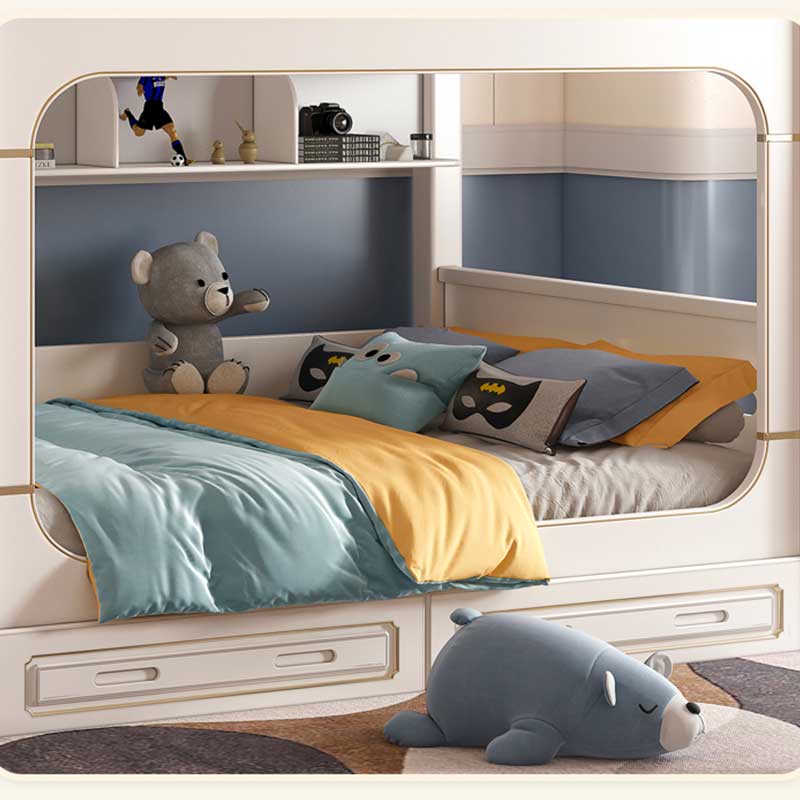 &Modern House White Boys Girl  - Bunk Bed With Stairs And Slide recension och pris
