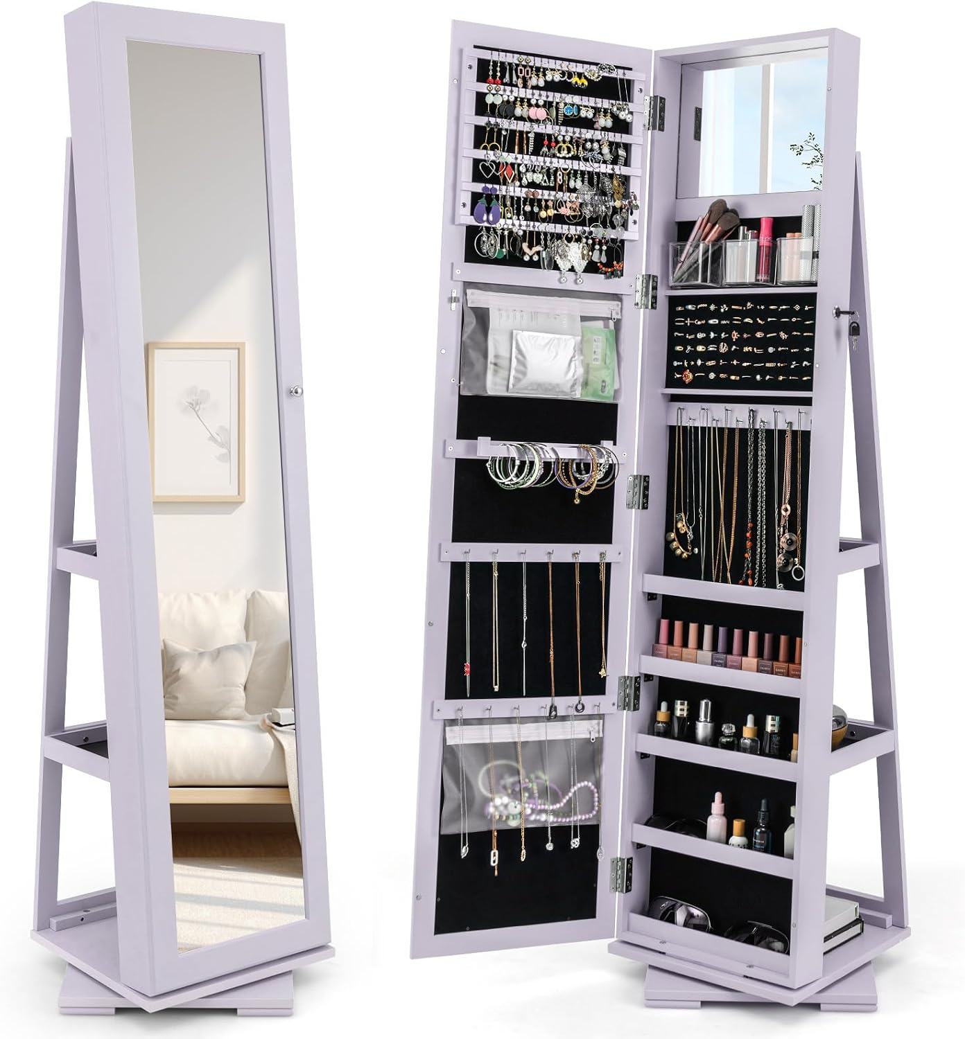 360 Swivel Jewelry Armoire Ful - Full Length Mirror Jewelry Armoire recension och pris