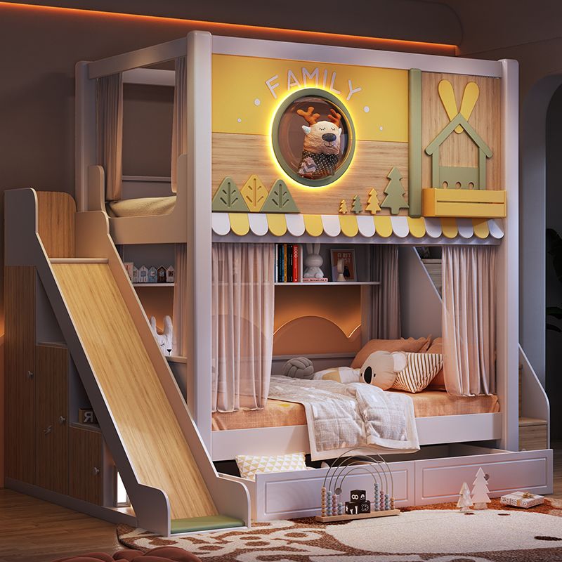 *Modern Forest Theme Kids Bunk - Bunk Bed With Stairs And Slide recension och pris