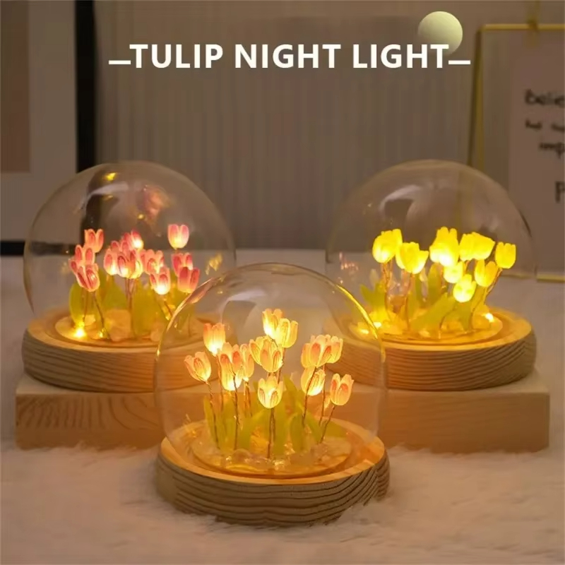LED DIY Handmade Mini Tulip Ni - Floating Nightstand With Led Light recension och pris