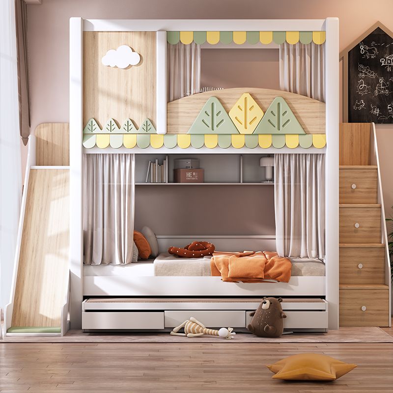 *Modern Nature Theme Kids Bunk - Bunk Bed With Stairs And Slide recension och pris
