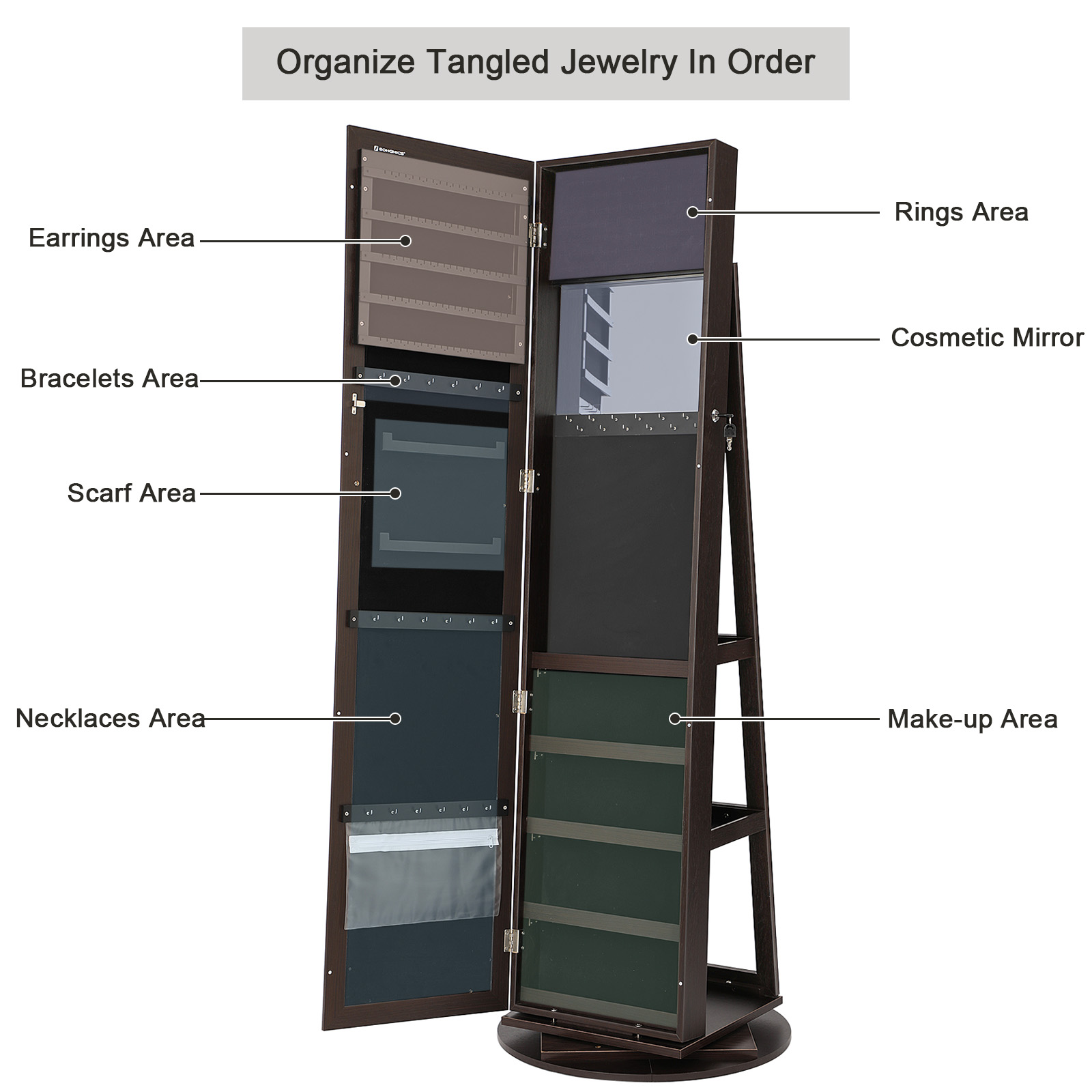 Lockable Full Length Mirror Je - Full Length Mirror Jewelry Armoire recension och pris