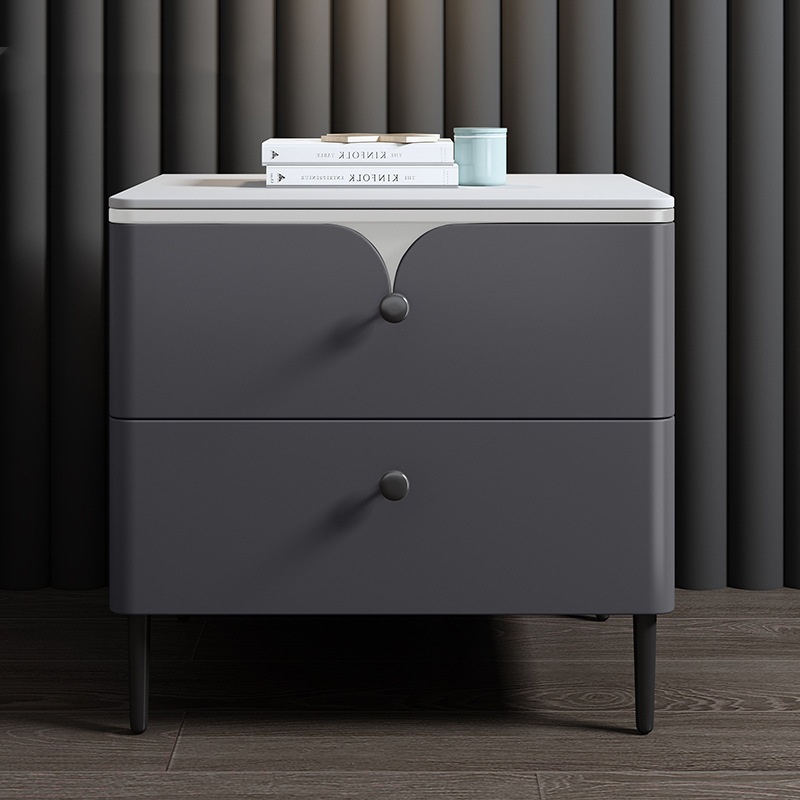Modern Solid Wood Bedside Tabl - Solid Wood Nightstand 2 Drawers recension och pris