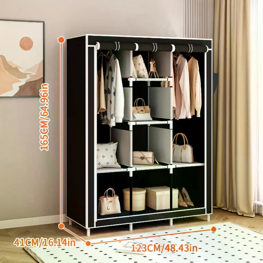 64-in Portable Covered Non-Wov - Wardrobe Closet Portable Fabric Cover recension och pris
