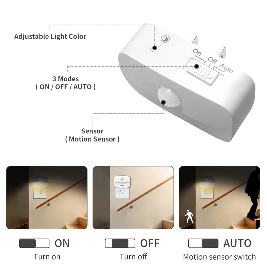 LED Night Light Motion Sensor  - Floating Nightstand With Led Light recension och pris