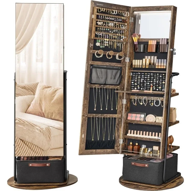 l 360° Swivel Mirrored Jewelry - Full Length Mirror Jewelry Armoire recension och pris